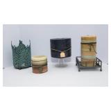 Set of Decorative Candles – Three Large & One Battery-Operated with Holder