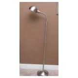 Gooseneck Floor Lamp – Silver-Tone, Adjustable Height