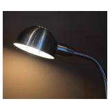 Gooseneck Floor Lamp – Silver-Tone, Adjustable Height