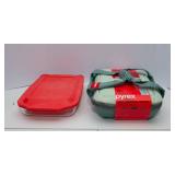 Pyrex Deep Portable 4-Piece Glass Baking Dish Set – Brand New + Additional Pyrex Glass Dish with Lid