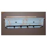 Shabby Chic Decorative Wall Shelf with Hooks
