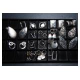 Assorted Silvertone Earrings – 17 Pairs