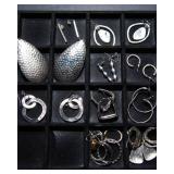 Assorted Silvertone Earrings – 17 Pairs