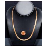 Made in Italy 14K Gold Duragold Solid Herringbone Chain Necklace