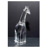 Orrefors Sweden Crystal Figurines – Giraffe and Bull