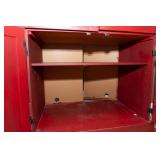 Large Red Painted Armoire / Entertainment Cabinet