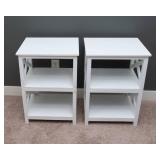 Set of Two Matching White End Tables