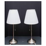 Pair of Silver Tone Table Lamps