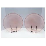 Set of Two Pink Glass Serving Trays – Arcoroc France