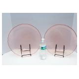 Set of Two Pink Glass Serving Trays – Arcoroc France