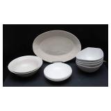 White Serving Bowls and Platter