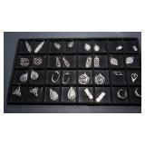 Set of 16 Silvertone Earrings