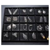 Set of 16 Silvertone Earrings