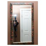 Wall Mirror with Floral Frame