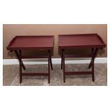 Set of Two IKEA Side Tables – Plum Color with Removable Tray Tops