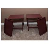 Set of Two IKEA Side Tables – Plum Color with Removable Tray Tops