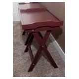 Set of Two IKEA Side Tables – Plum Color with Removable Tray Tops