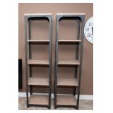 Set of 2 Metal Shelving Units – 18" W x 15" D x 71.75" T