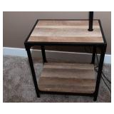 Side Table with Attached Lamp