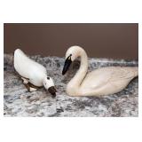 Set of Two Bird Figurines – Goose and Swan