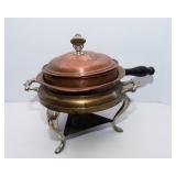 Vintage Copper and Brass Chafing Dish Food Warmer