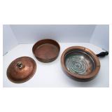 Vintage Copper and Brass Chafing Dish Food Warmer