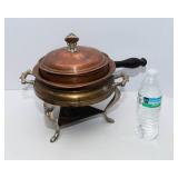 Vintage Copper and Brass Chafing Dish Food Warmer