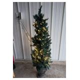 Christmas Tree in Ceramic/Cement-Look Planter – 54" Tall
