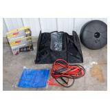 Car Accessories – Jumper Cables, Battery Charger, Tarp & Storage Bag
