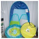 Two Pool Floaties & Pop-Up Sun Shelter