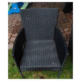 Set of 2 Black Patio Chairs