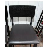 Set of 2 Black Faux Leather Barstools