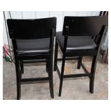 Set of 2 Black Faux Leather Barstools