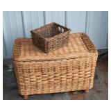 Large Wicker Basket with Lid – 28" W x 17.5" D x 17" T