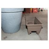 Set of Three Planters – Two Deck Railing Planters and One Large Pot