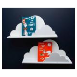 Floating Cloud Wall Shelves with Dr. Seuss Books