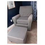 Gray Rocking Recliner with Matching Ottoman