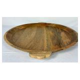 Two Large Hearth & Home Wooden Trays for Serving or Décor - 20" round or 32" L