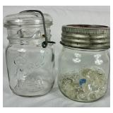 Vintage Button Collection in Atlas, Dominum and Ball Canning Jars