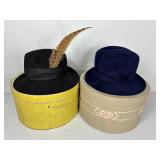 Vintage Franklin Simon Betmar New York Fedora and Adolfo II Excello Wool Fedora