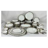 Victoria China Czechoslovakia Porcelain Dinnerware Set
