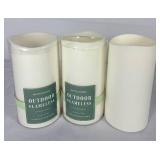 Assortment of Outdoor Flameless Pillar Candles by Matchless Candle Co. - 3 sizes, 13 total