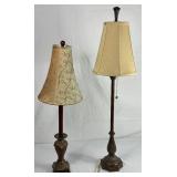 Set of 2 Brown Candlestick Table Lamps