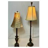 Set of 2 Brown Candlestick Table Lamps