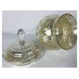 Pottery Barn Accents Cloche Jewelry Display plus Large Silver Mercury Glass Container with Lid