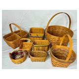 Bundle of 8 Longaberger Baskets - Various Sizes and Years