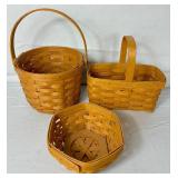 Assortment of 9 Longaberger Baskets - Various Sizes and Years
