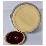 Vintage Green & Brown Pottery Bundle - Brown Bean Pots, Leaf Dish and Frankoma Pottery #30B Bowl