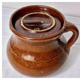 Vintage Green & Brown Pottery Bundle - Brown Bean Pots, Leaf Dish and Frankoma Pottery #30B Bowl