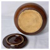Vintage Green & Brown Pottery Bundle - Brown Bean Pots, Leaf Dish and Frankoma Pottery #30B Bowl